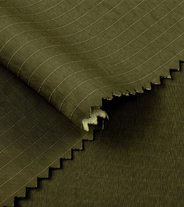 Tela Sarga Nylon Ripstop Grabado Verde Militar Oscuro