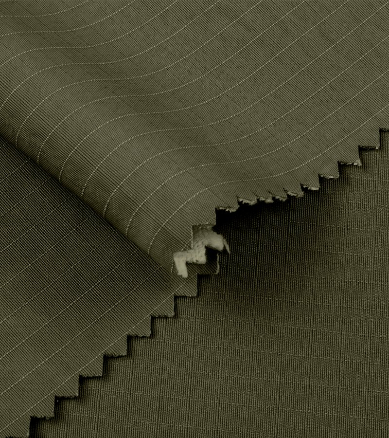 Tela Sarga Nylon Ripstop Grabado Verde Musgo