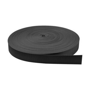 Cinta Nylon Brillosa Grabado Negro 2.5