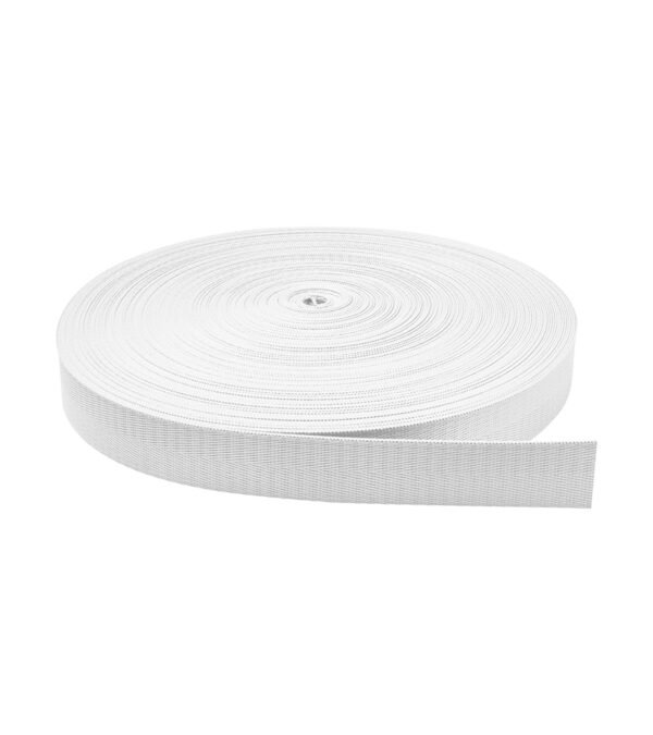 Cinta Nylon Brillosa Normal Blanco Solido 2.5